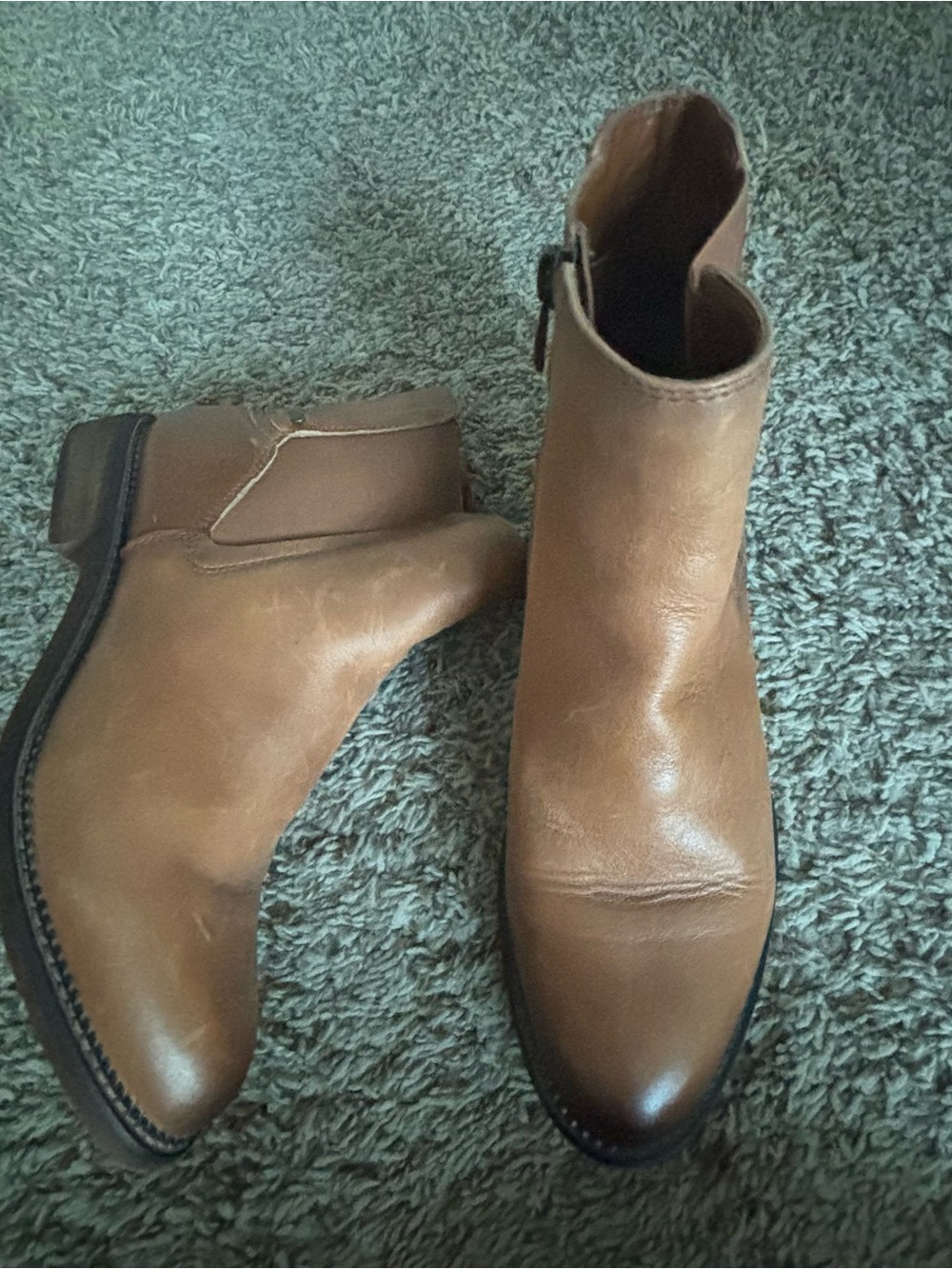 Sam Edelman Cognac Leather Ankle Booties